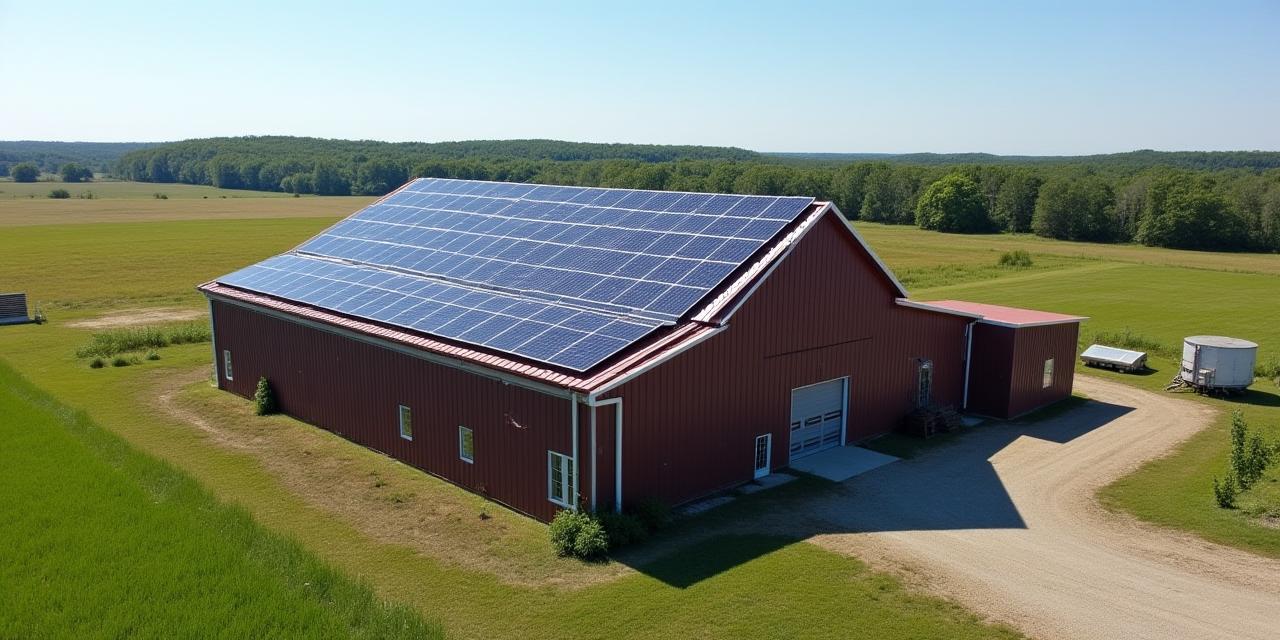 Photovoltaik-Anlage auf landwirtschaftlichem Gebäude