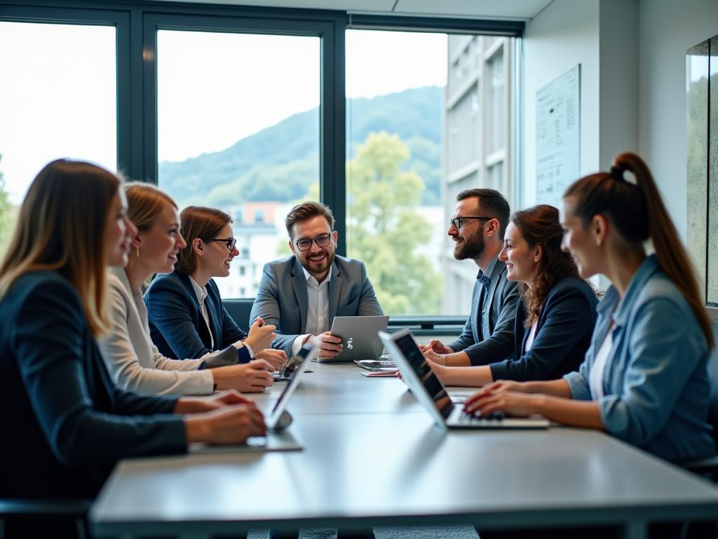 LumenAlp Renewables Team im Büro in Graz