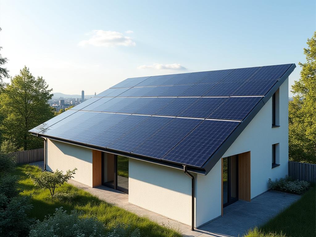 Modernes Haus mit Photovoltaik-Anlage in Graz